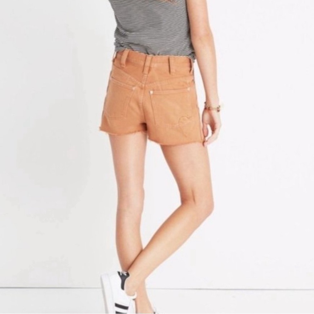 Madewell Where I was From shorts Orange Denim w‎ embroidered heart on butt sz 24 - Picture 2 of 10